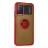 Mey İthalat®   Redmi 9T Kılıf Montreal Yüzüklü Silikon Kapak - Kırmızı