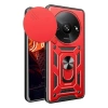 Mey İthalat®   Redmi A3 4G Kılıf Pars Lens Yüzüklü Silikon - Kırmızı