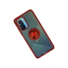 Mey İthalat®   Redmi K40 Kılıf Montreal Yüzüklü Silikon Kapak - Kırmızı