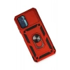 Mey İthalat®   Redmi Note 10 Kılıf Pars Lens Yüzüklü Silikon - Kırmızı