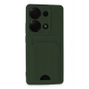 Mey İthalat®   Redmi Note 13 Pro 4G Kılıf Kelvin Kartvizitli Silikon - Koyu Yeşil