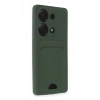 Mey İthalat®   Redmi Note 13 Pro 4G Kılıf Kelvin Kartvizitli Silikon - Koyu Yeşil