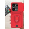 Mey İthalat®   Redmi Note 13 Pro 4G Kılıf Zuma Kartvizitli Yüzüklü Silikon - Siyah