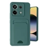 Mey İthalat®   Redmi Note 13 Pro 5G Kılıf Kelvin Kartvizitli Silikon - Koyu Yeşil