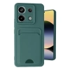 Mey İthalat®   Redmi Note 13 Pro 5G Kılıf Kelvin Kartvizitli Silikon - Koyu Yeşil