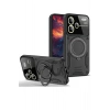 Mey İthalat®   Redmi Note 13 Pro Plus Joy Lens Standlı Kapak - Siyah