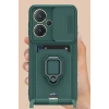 Mey İthalat®   Redmi Note 13 Pro Plus Kılıf Zuma Kartvizitli Yüzüklü Silikon - Siyah