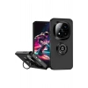Mey İthalat®   Redmi Note 14 Pro 4G Kılıf Montreal Yüzüklü Silikon Kapak - Siyah