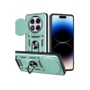 Mey İthalat®   Redmi Note 14 Pro Plus Kılıf Pars Lens Yüzüklü Silikon - Yeşil