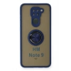 Mey İthalat®   Redmi Note 9 Kılıf Montreal Yüzüklü Silikon Kapak - Lacivert
