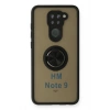 Mey İthalat®   Redmi Note 9 Kılıf Montreal Yüzüklü Silikon Kapak - Siyah