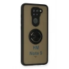 Mey İthalat®   Redmi Note 9 Kılıf Montreal Yüzüklü Silikon Kapak - Siyah