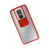 Mey İthalat®   Redmi Note 9 Kılıf Palm Buzlu Kamera Sürgülü Silikon - Kırmızı