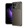 Mey İthalat®   Reno 13 Pro Kılıf Auto Focus Karbon Kapak - Kahverengi