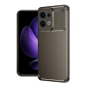 Mey İthalat®   Reno 13 Pro Kılıf Auto Focus Karbon Kapak - Kahverengi
