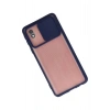 Mey İthalat® Samsung Galaxy A01 Core Kılıf Palm Buzlu Kamera Sürgülü Silikon - Lacivert