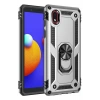 Mey İthalat® Samsung Galaxy A01 Core Kılıf Sofya Yüzüklü Silikon Kapak - Gümüş