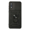 Mey İthalat®  Samsung Galaxy A02 Kılıf Pars Lens Yüzüklü Silikon - Siyah