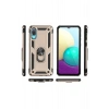 Mey İthalat® Samsung Galaxy A02 Kılıf Sofya Yüzüklü Silikon Kapak - Gold
