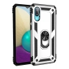 Mey İthalat® Samsung Galaxy A02 Kılıf Sofya Yüzüklü Silikon Kapak - Gümüş
