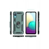 Mey İthalat®  Samsung Galaxy A02 Kılıf Sofya Yüzüklü Silikon Kapak - Yeşil