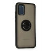 Mey İthalat®  Samsung Galaxy A02S Kılıf Montreal Yüzüklü Silikon Kapak - Siyah