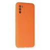 Mey İthalat®  Samsung Galaxy A02S Kılıf Nano içi Kadife Silikon - Turuncu