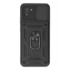 Mey İthalat®  Samsung Galaxy A03 Kılıf Pars Lens Yüzüklü Silikon - Siyah
