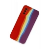 Mey İthalat® Samsung Galaxy A03S Kılıf Ebruli Lansman Silikon - Kırmızı-Mor