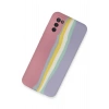 Mey İthalat® Samsung Galaxy A03S Kılıf Ebruli Lansman Silikon - Pembe-Lila