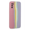 Mey İthalat® Samsung Galaxy A03S Kılıf Ebruli Lansman Silikon - Pembe-Lila