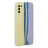 Mey İthalat® Samsung Galaxy A03S Kılıf Ebruli Lansman Silikon - Sarı-Lila
