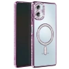 Mey İthalat®  Samsung Galaxy A06 Joke Simli Magneticsafe Kılıf - Derin Mor