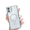 Mey İthalat®  Samsung Galaxy A06 Joke Simli Magneticsafe Kılıf - Gümüş