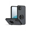 Mey İthalat®  Samsung Galaxy A06 Kılıf Montreal Yüzüklü Silikon Kapak - Siyah