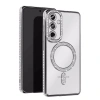 Mey İthalat®  Samsung Galaxy A16 5G Joke Simli Magneticsafe Kılıf - Gümüş