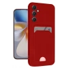 Mey İthalat®  Samsung Galaxy A16 5G Kılıf Kelvin Kartvizitli Silikon - Kırmızı