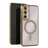 Mey İthalat®  Samsung Galaxy A17 5G Joke Simli Magneticsafe Kılıf - Gold