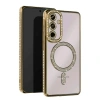 Mey İthalat®  Samsung Galaxy A36 Joke Simli Magneticsafe Kılıf - Gold