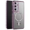 Mey İthalat®  Samsung Galaxy A37 5G Joke Simli Magneticsafe Kılıf - Derin Mor
