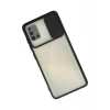 Mey İthalat®  Samsung Galaxy A71 Kılıf Palm Buzlu Kamera Sürgülü Silikon - Siyah