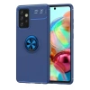 Mey İthalat®  Samsung Galaxy A72 Kılıf Range Yüzüklü Silikon - Mavi