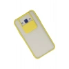 Mey İthalat® Samsung Galaxy J7 Kılıf Palm Buzlu Kamera Sürgülü Silikon - Sarı