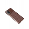 Mey İthalat®  Samsung Galaxy M31S Kılıf Auto Focus Karbon Kapak - Kahverengi