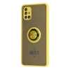 Mey İthalat®  Samsung Galaxy M51 Kılıf Montreal Yüzüklü Silikon Kapak - Sarı