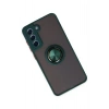 Mey İthalat®  Samsung Galaxy S21 FE Kılıf Montreal Yüzüklü Silikon Kapak - Yeşil