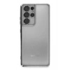Mey İthalat®  Samsung Galaxy S21 Ultra Kılıf  Lensli Silikon - Gümüş