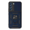Mey İthalat®  Samsung Galaxy S22 Kılıf Pars Lens Yüzüklü Silikon - Lacivert