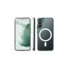 Mey İthalat®  Samsung Galaxy S22 Plus Kılıf Magneticsafe Şeffaf Silikon - Şeffaf