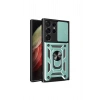 Mey İthalat®  Samsung Galaxy S23 Ultra Kılıf Pars Lens Yüzüklü Silikon - Yeşil